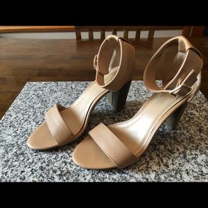 Nude block heels